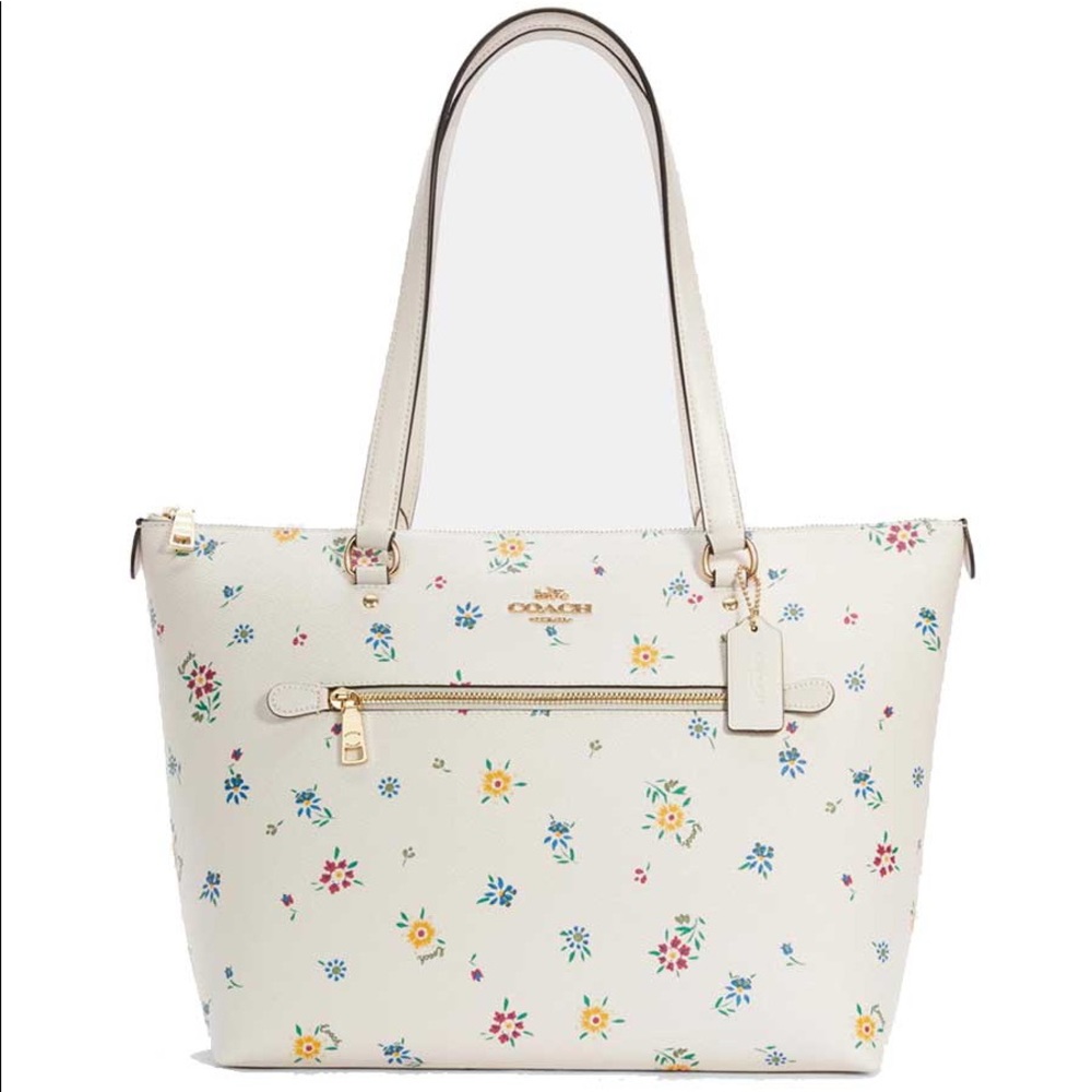 New💃Coach Gallery Tote Purse Wild Meadow Print - Picture 7 of 10